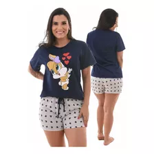 Pijama Feminino Baby Doll Manga Malha Verão Atacado Oferta!