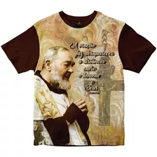 Camiseta São Padre Pio A Oração Marrom