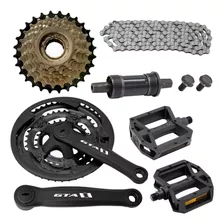 Kit 21v P/ Bicicleta Bike Corrente + Catraca + Coroa Index