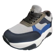 Tenis Ferrioni Niño Gris C/ Azul H0500103grcb