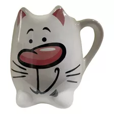 Caneca Gatinho Narigudo Engraçado Porcelana 3d 350ml