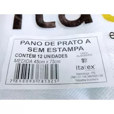 Pano De Prato A Itatex Liso Branco - Kit Com 24 Unidades