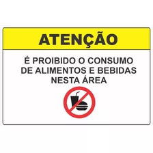 Placas Sinalização Proibido Comer E Beber Neste Local 