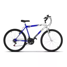 Bicicleta De Passeio Ultra Bikes Bike Aro 26 Bicolor 18 Marchas Freios V-brakes Cor Azul/branco