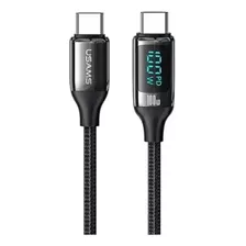 Cable Tipo C/tipo C Pd Usams 100w 2m Negro Pantalla Digital