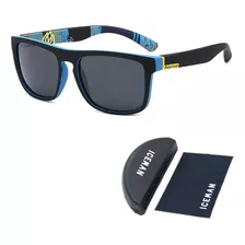 Óculos De Sol Masculino Surfista Uv400 Iceman 765 Com Estojo Cor Preto Desenho Abstrato