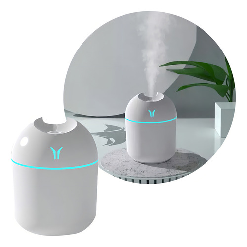 Humidificador Aromatizador De Ambientes Luz Led Conexion Usb 250ml Alitrade Blanco