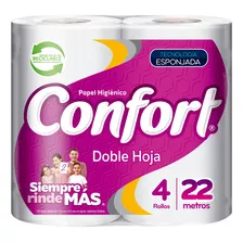 Papel Higiénico Confort Doble Hoja 4 Un De 22 M
