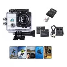 Câmera Filmadora Esporte 4k À Prova D'água+ 64gb+ 2 Baterias