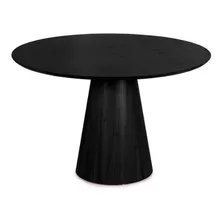 Mesa De Jantar Cone Redonda 110cm Madeira Ébano