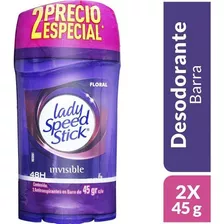 Desodorante Lady Speed Stick Barra 45 Gr X2 Invisible