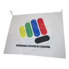 Bandera Taekwondo Itf Logo Nuevo Granmarc Grande Exc Calidad