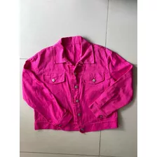 Campera Rosa De Gabardina Talle S/m. Nueva.