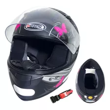 Capacete Moto Ebf Spark Flash Borboleta Preto Tamanho 58