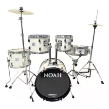 Bateria Noah Compacta White Cloud Juvenil Completa Bumbo 16