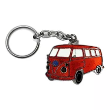 Chaveiro Em Metal Kombi Vermelha Personalizado Com Sua Placa