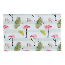 1 Mantel Individual Flamingos Multicolor, Para Mesa Comedor