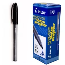 Marcador Retroprojetor Pilot 2.0mm Preto - 12 Unidades