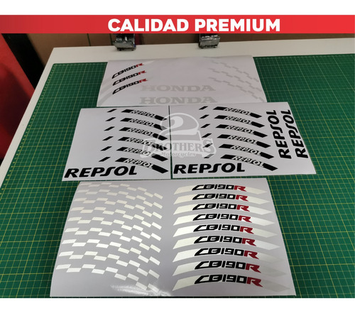 Calcomanas Stickers Rines Honda Cb190 R Repsol Reflejante Foto 3