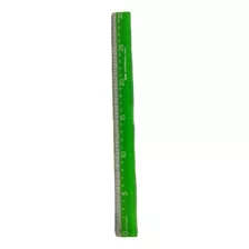 Régua Plástico Verde Neon Marcação Precisa 30cm