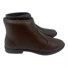 Bota Feminina Cano Curto Moleca Marrom Moda Inverno