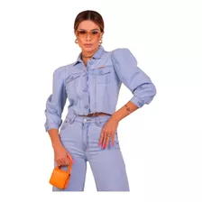 Jaqueta Jeans Feminina Com Manga Bufantes Revanche 0051577