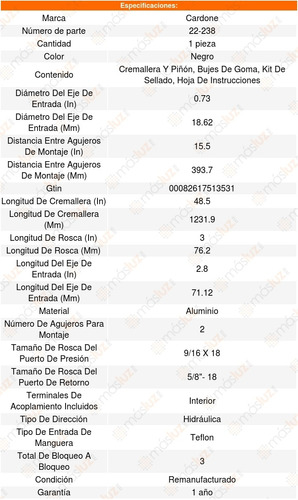 Cremallera Direccion Hidraulica Ford Mustang 4.6l V8 2001 Foto 5