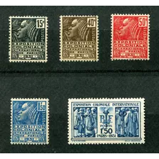 Francia Sellos Yvert 270 A 274 Mnh Exposicion Paris 1931