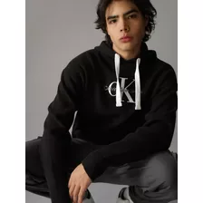 Sudadera Negra De Hombre Con Capucha Ajustable Calvin Klein