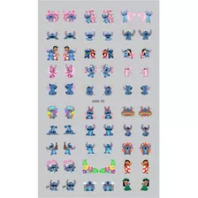 60 Adesivos De Unha 3d Lilo Stitch Pré Pronto - Mini 35