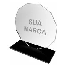 20 Troféu Acrílico Cristal Sem Personalização Liso Diamante