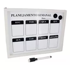 Quadro De Planejamento Semanal Com Imã 39x30 Branco Anotação