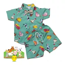 Roupa Mauricinho Conjunto Temático Floral Infantil Menino