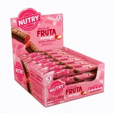 Barra De Fruta Morango Com Chocolate Nutry Caixa 24un De 20g