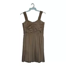 Vestido Corto, Satinado, Color Marron, Talla Chica