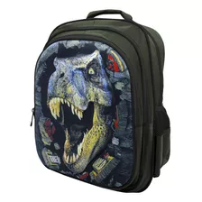 Mochila Infantil Trendy Dinosaurio T-rex Relieve 3d Jardín Colonia Paseos Niños Niñas Livianas