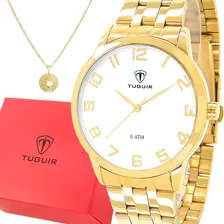 Relógio Feminino Tuguir Dourado 1 Ano De Garantia Original