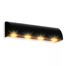 Aplique De Pared Interior Unidireccional Luz Calida 6w Led Color Negro