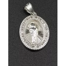 Medalla De San Judas Tadeo En Plata .925 Con Zirconia