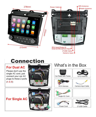 Radio De Coche Android Para Honda Accord 7th 2003-2007 2g Ra Foto 6