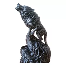 Escultura Pieza De Decoración De Lobo Fenrir Escritorio Sala