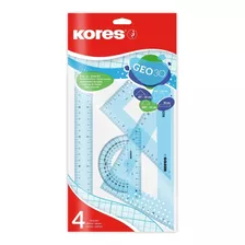 Kores Geo 30 Kit Geométrico 30 Cm X 4 Uds Color Azul