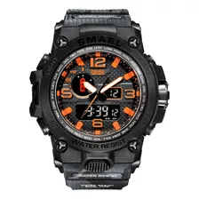 Reloj De Pulsera Smael Quartz Military Para Hombre Con Doble