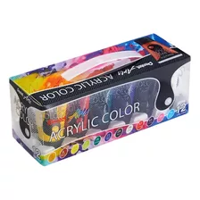 Tinta Acrylic Color Pentel Conjunto Com 12 Cores