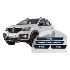 Posapies Renault Kwid Textura Fibra Carbono- Protectores 