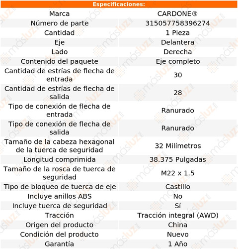 (1) Flecha Homocintica Del Der Outlander 3.0lv6 Awd 07/11 Foto 4