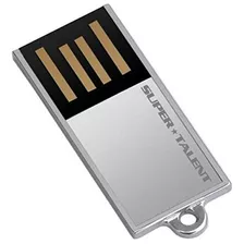 Super Talento Picoc Usb 2.0 Flash Drive, Plateado