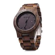 Bewell Zs-w086b Reloj De Madera Para Hombre Calendario Liger