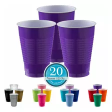 Vaso Desechable Amscan Paq. Con 20 Pzas. Color Morado