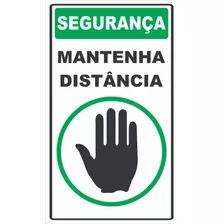 Placa De Sinalização | Segurança Mantenha Distância | 20x30